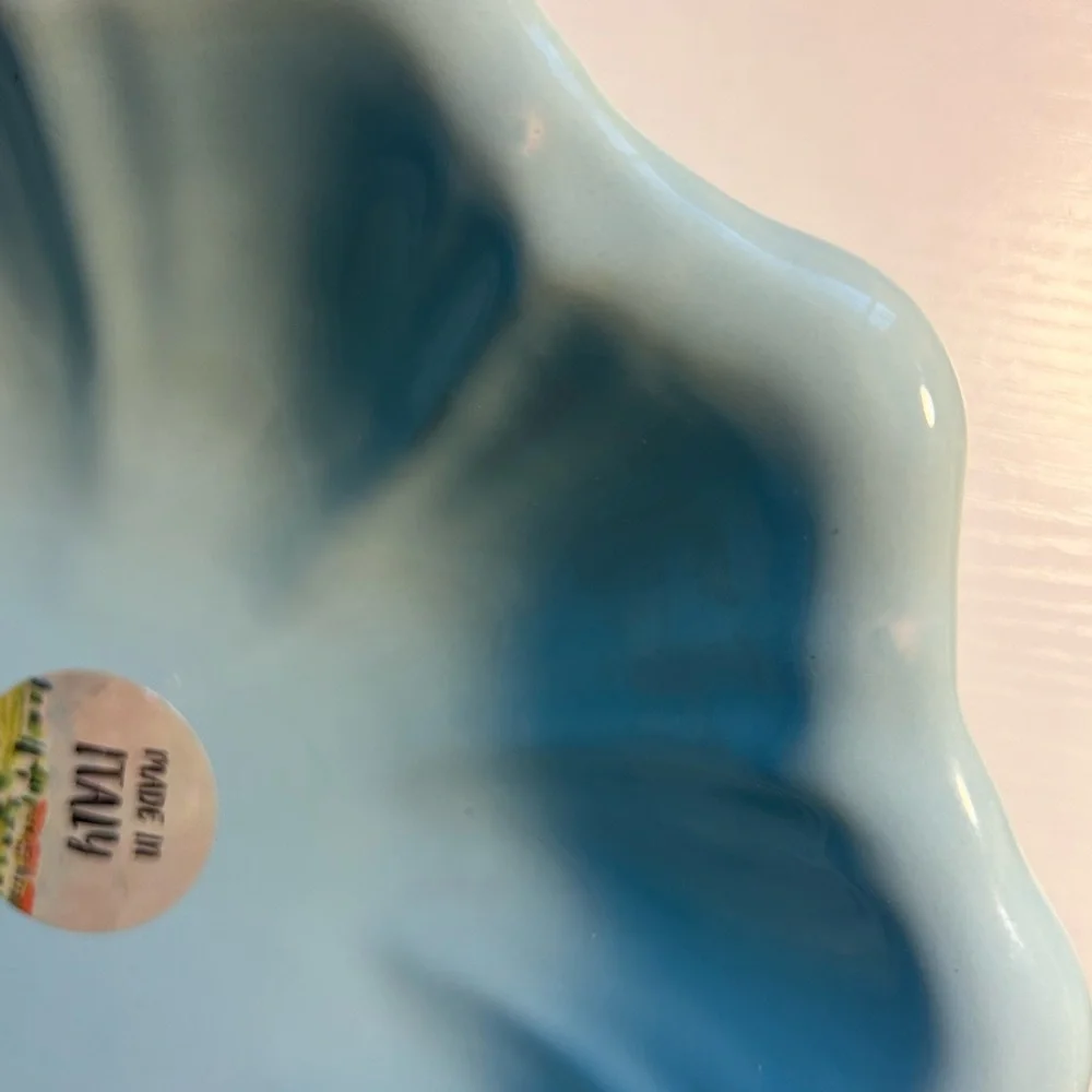 Maioliche Jessica Blue‎ Ceramic Serving Bowl 10” Scalloped Italy Vintage NWT